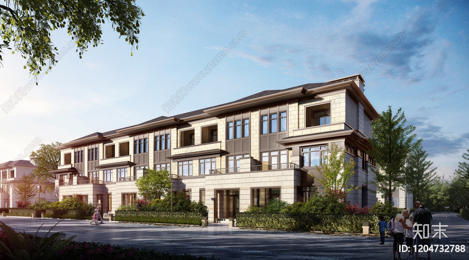 新中式住宅项目效果图下载【ID:1204732788】