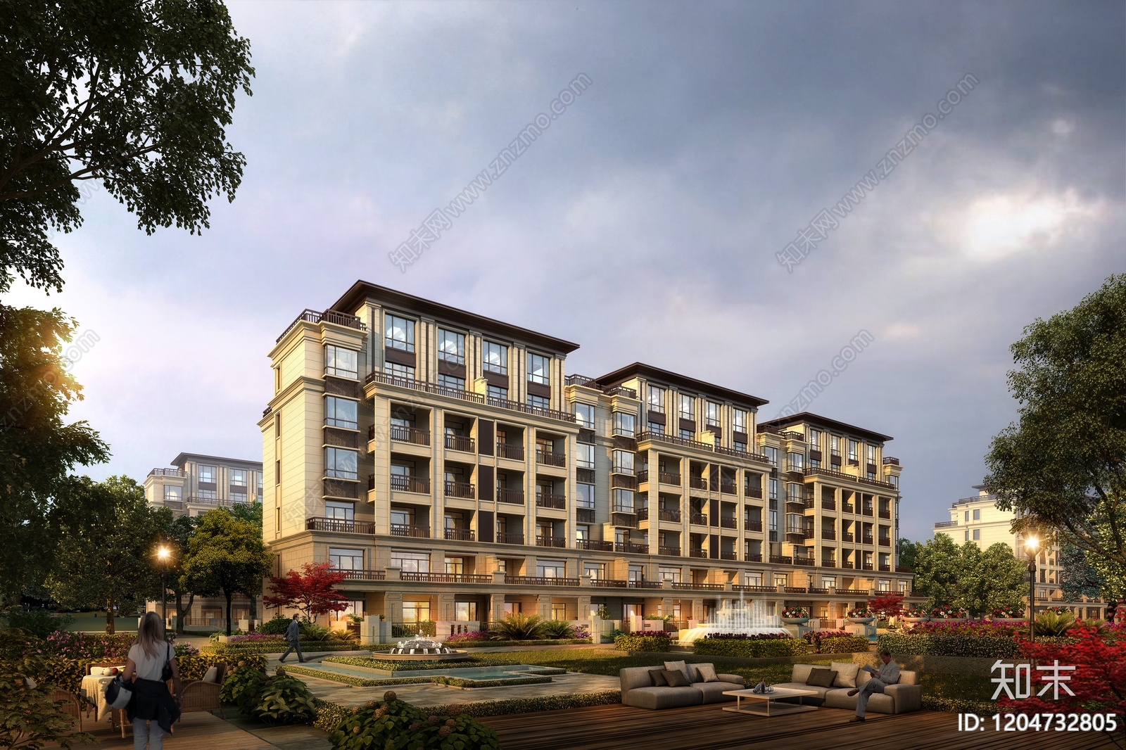 新中式住宅项目效果图下载【ID:1204732805】