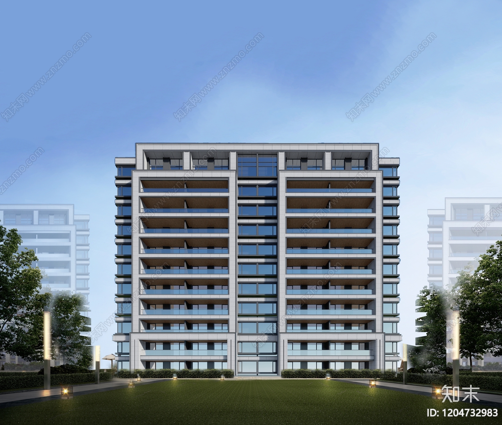 新中式现代住宅项目效果图下载【ID:1204732983】