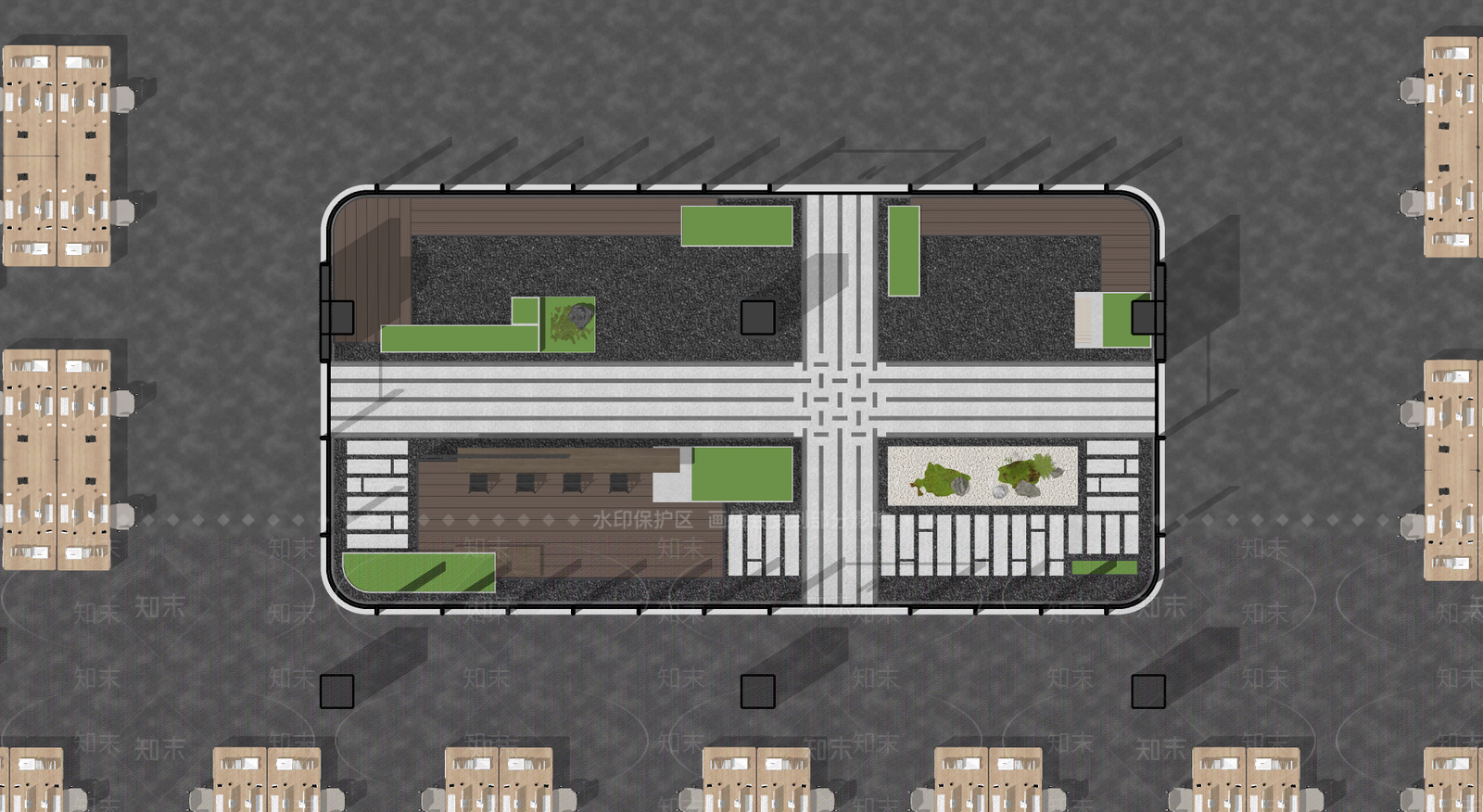 现代办公园区景观SU模型下载【ID:1204733218】