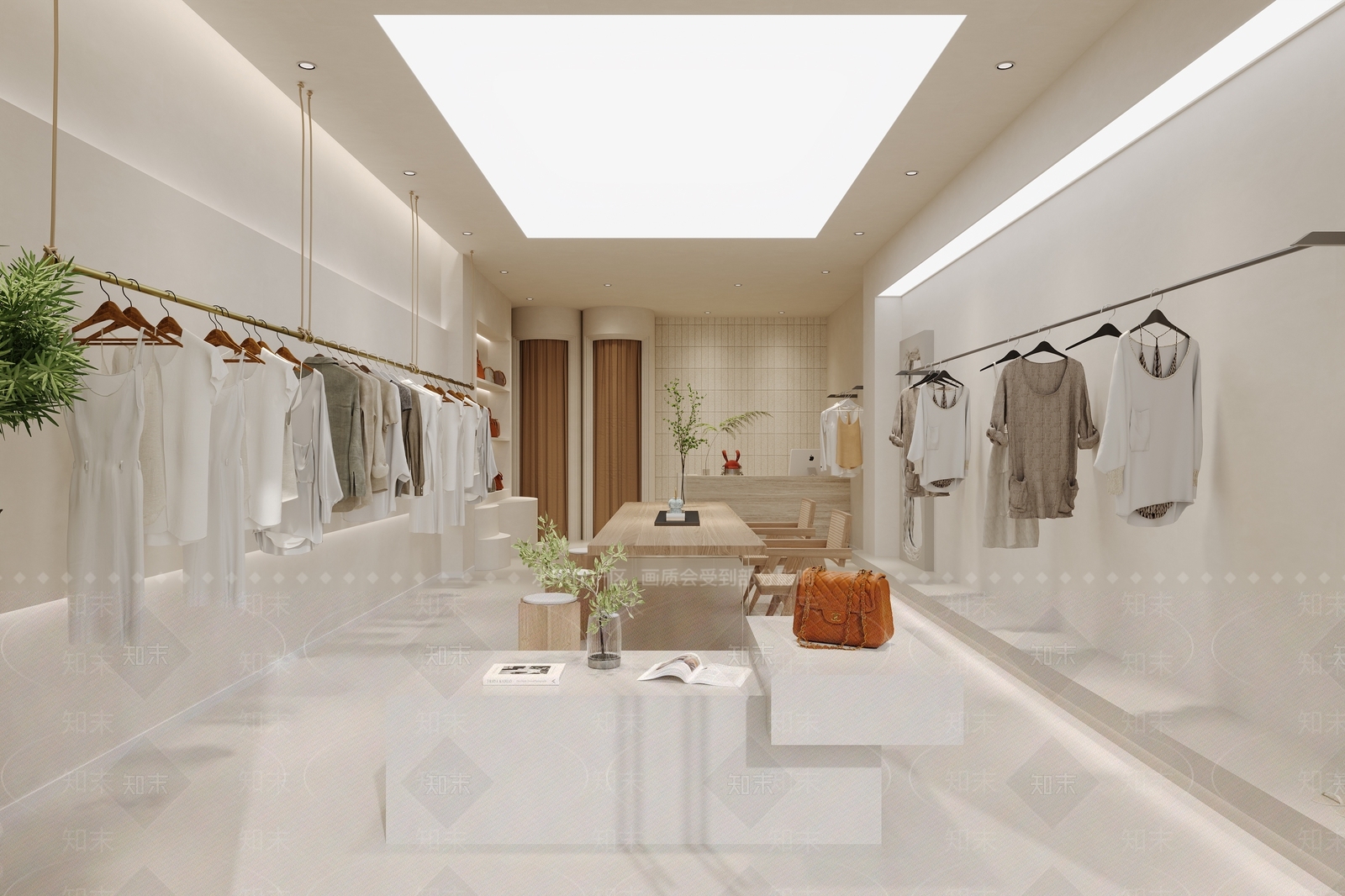 奶油极简服装店3D模型下载【ID:1204734752】