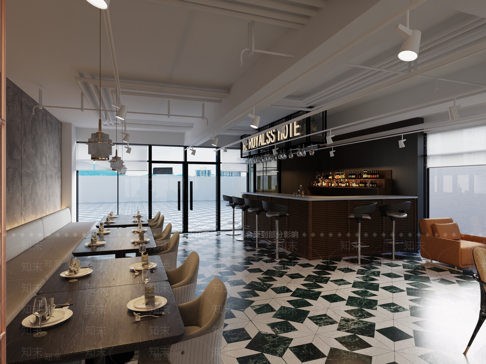 现代工业自助餐厅3D模型下载【ID:1204736228】