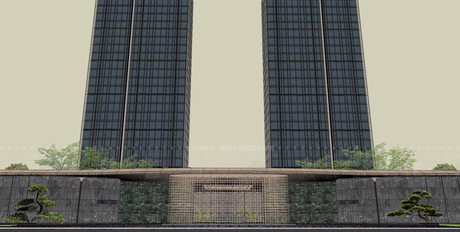 现代轻奢入口大门SU模型下载【ID:1204735426】