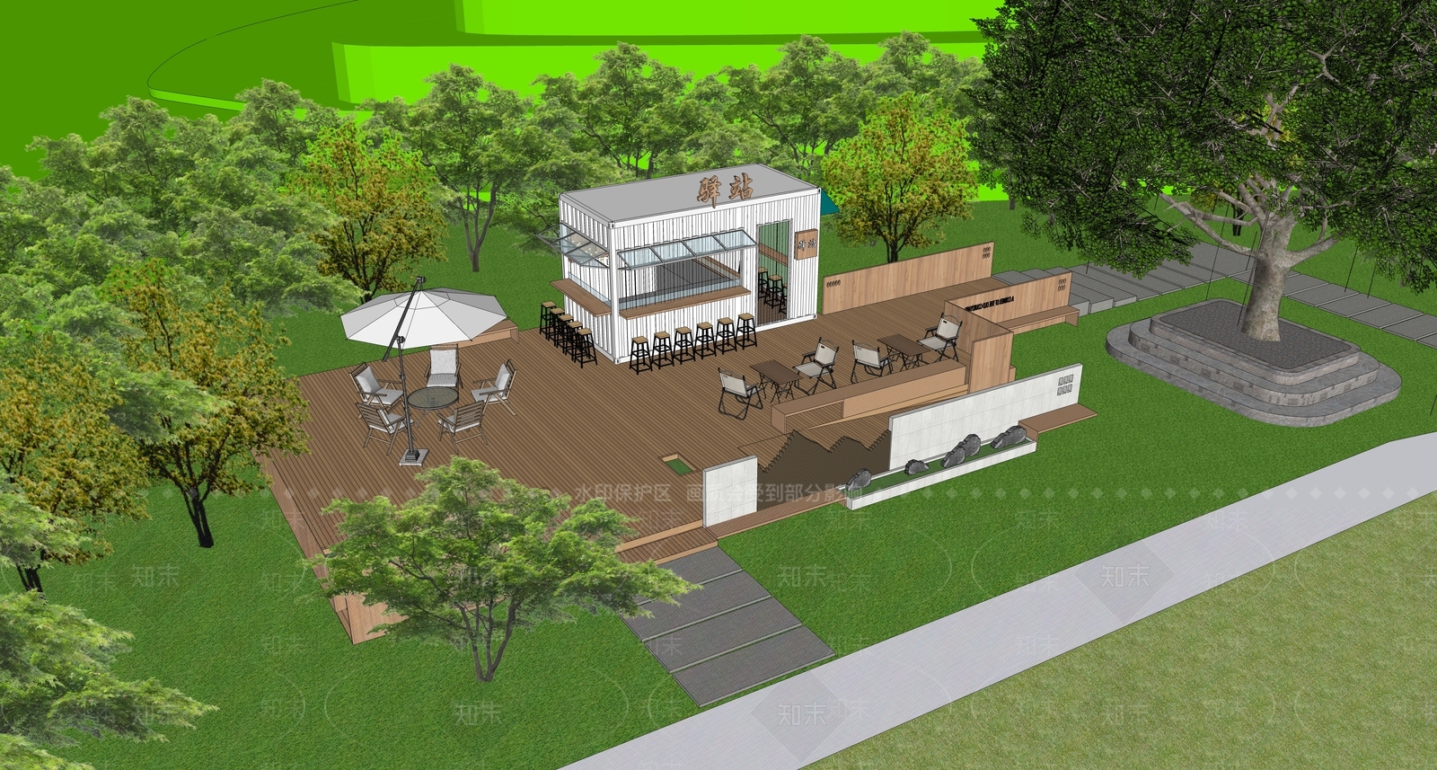 现代极简风格建筑SU模型下载【ID:1204736062】