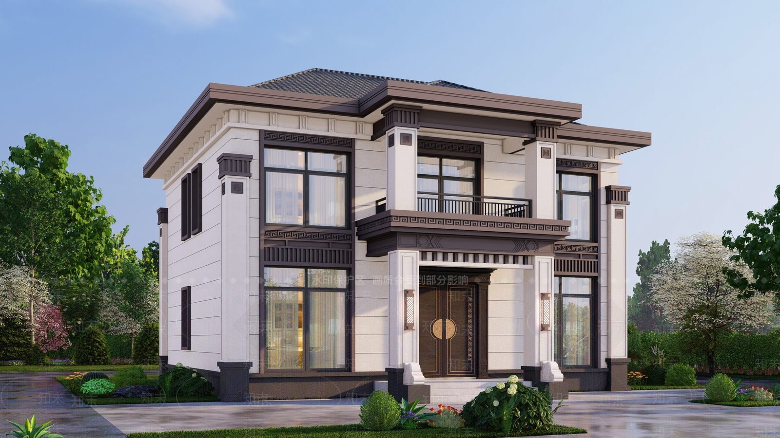 新中式别墅SU模型下载【ID:1204737374】