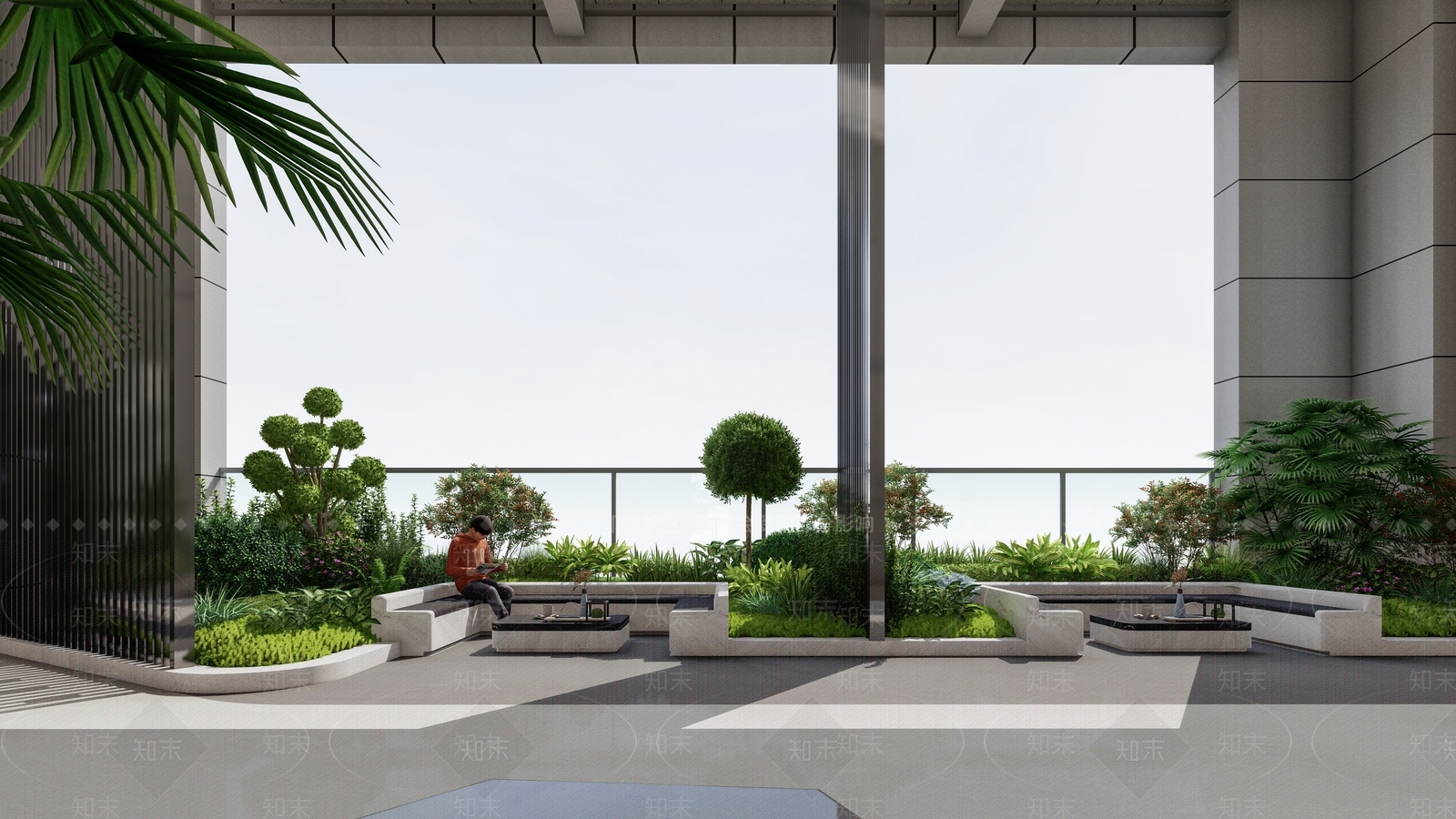 现代屋顶花园SU模型下载【ID:1204739204】