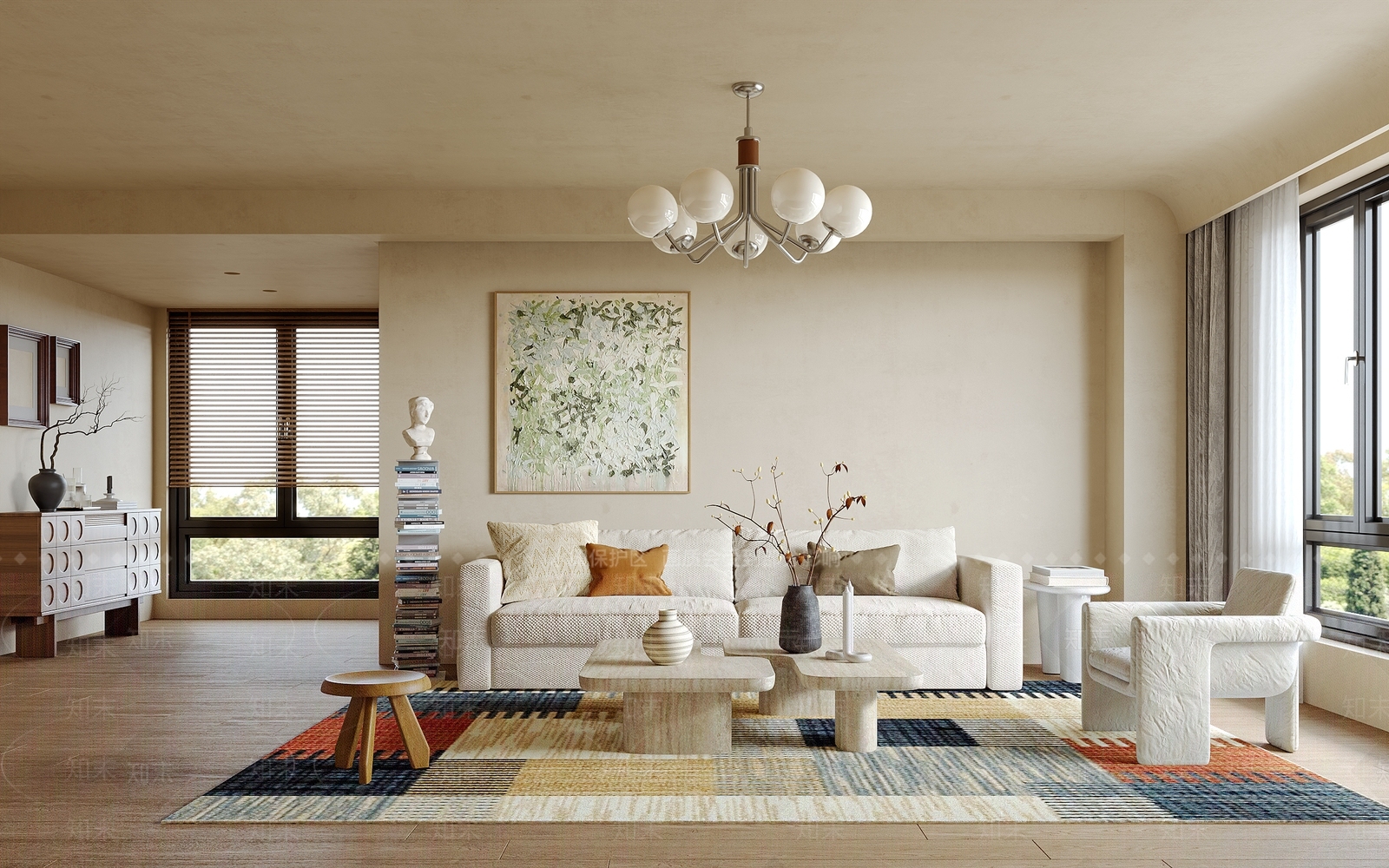 现代中古家居客厅3D模型下载【ID:1204739528】