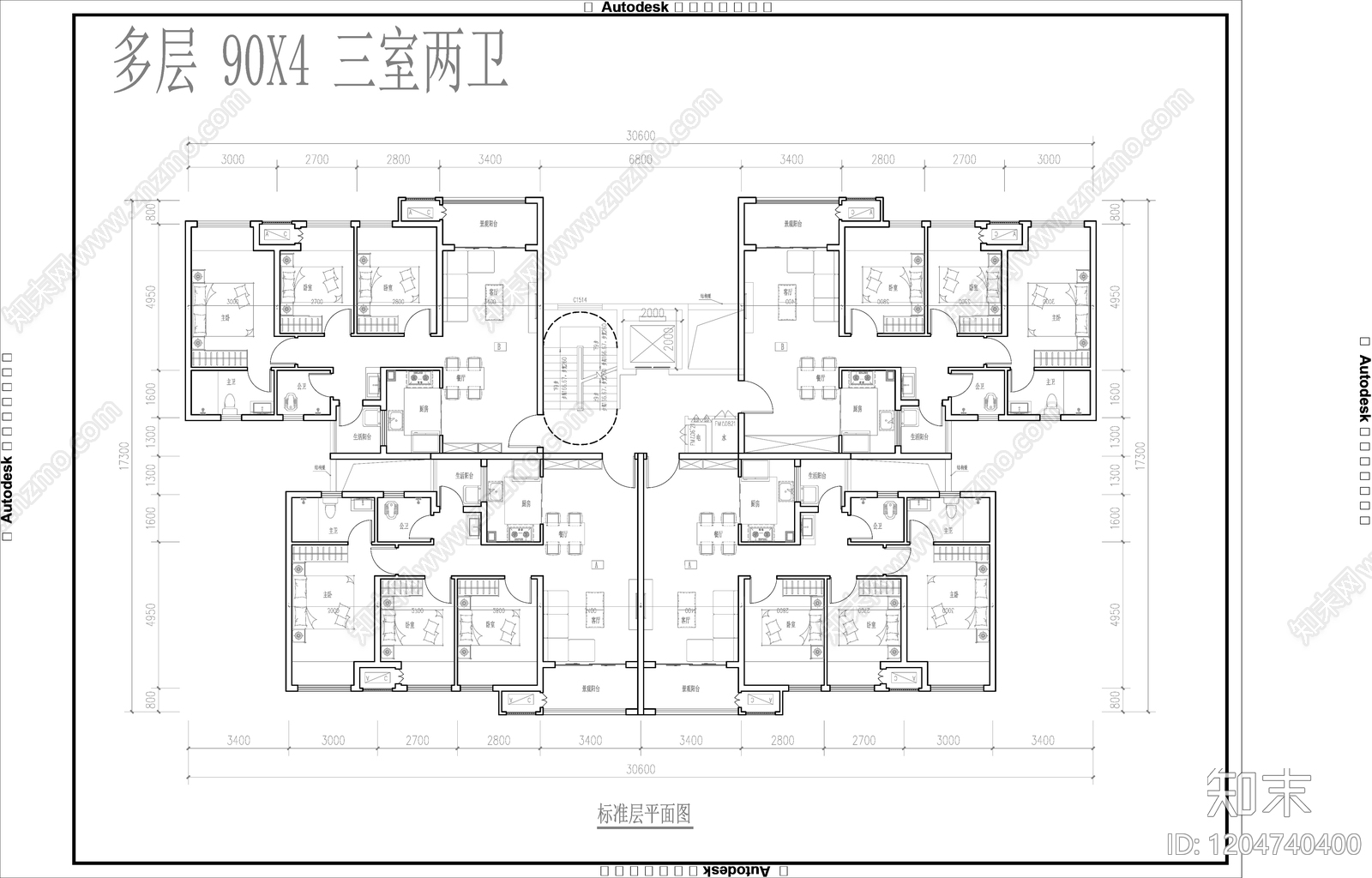 多层住宅施工图下载【ID:1204740400】