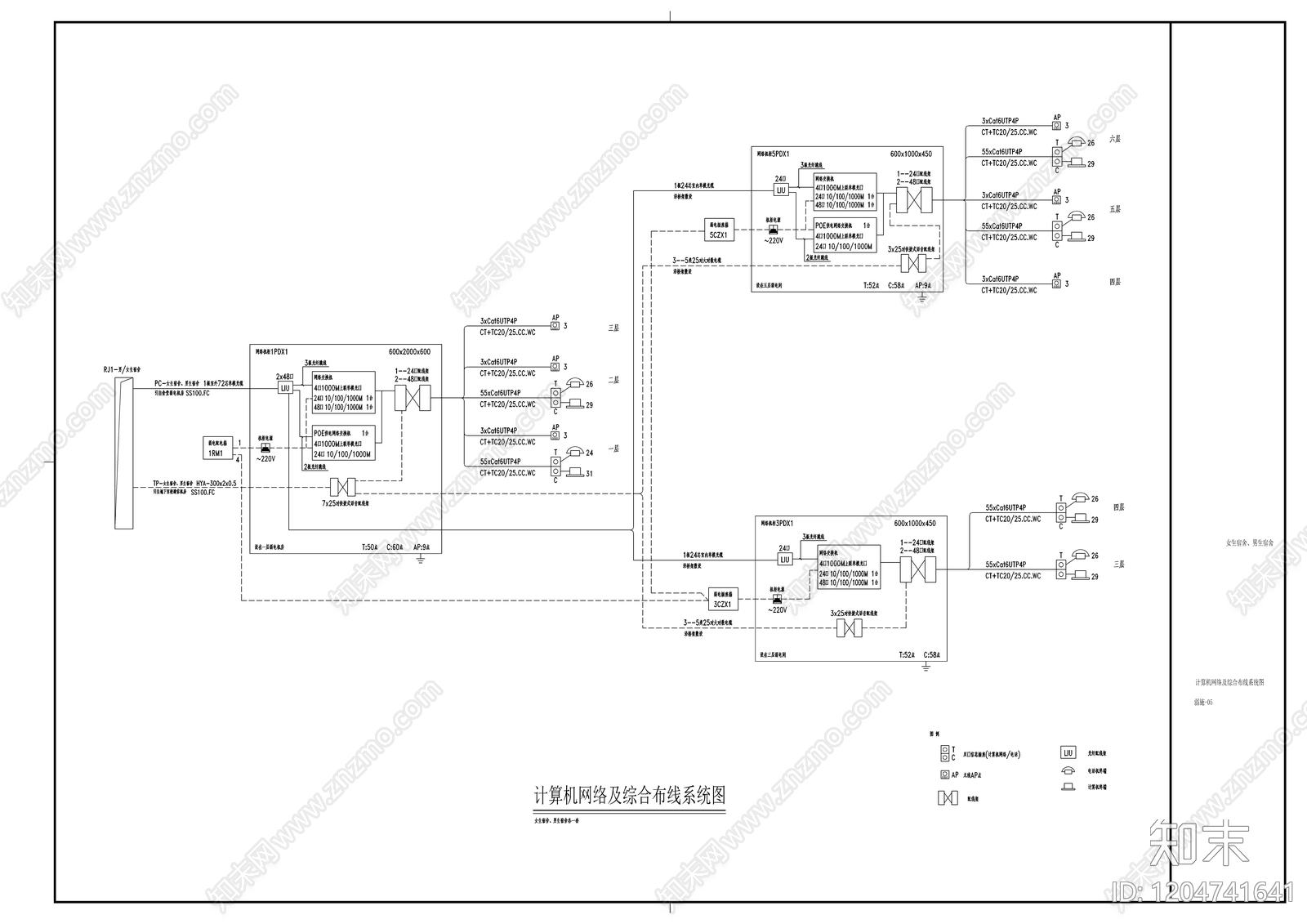 通信网络系统cad施工图下载【ID:1204741641】