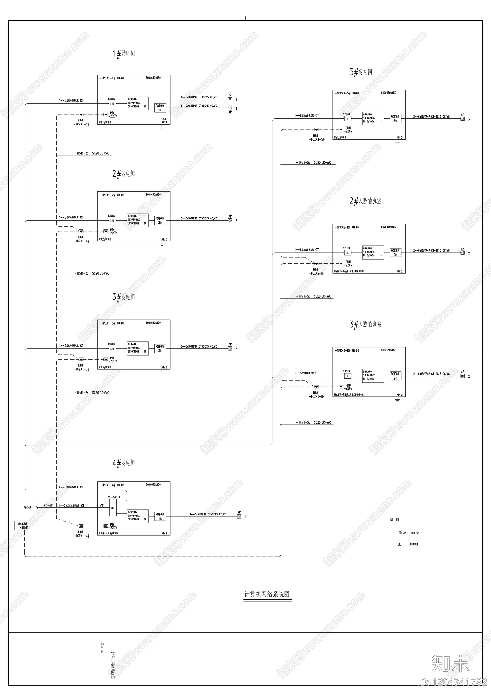 通信网络系统cad施工图下载【ID:1204741782】