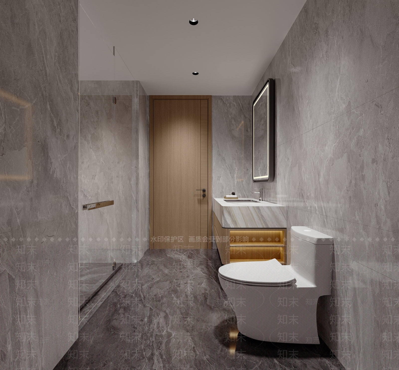 现代新中式酒店卫生间3D模型下载【ID:1204744569】