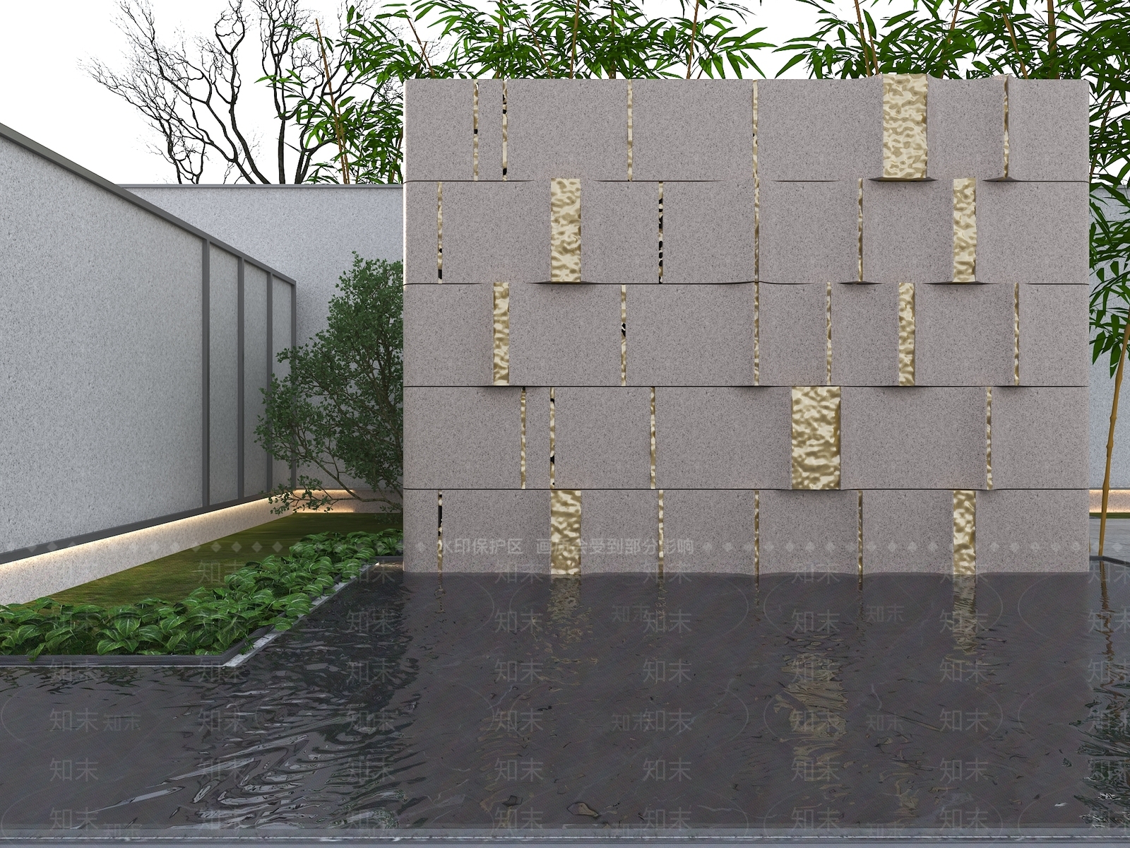 现代景墙3D模型下载【ID:1204747433】