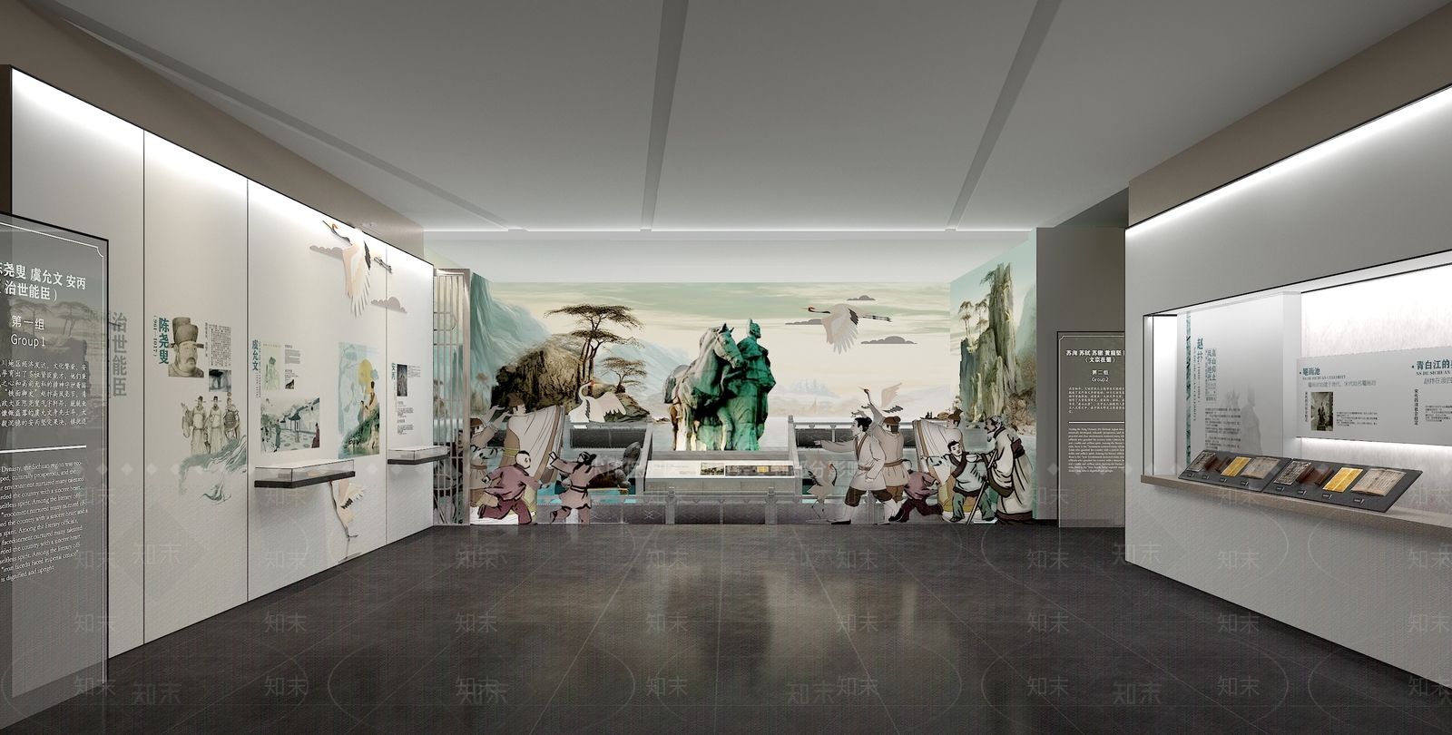 新中式中式博物馆展厅3D模型下载【ID:1204748950】