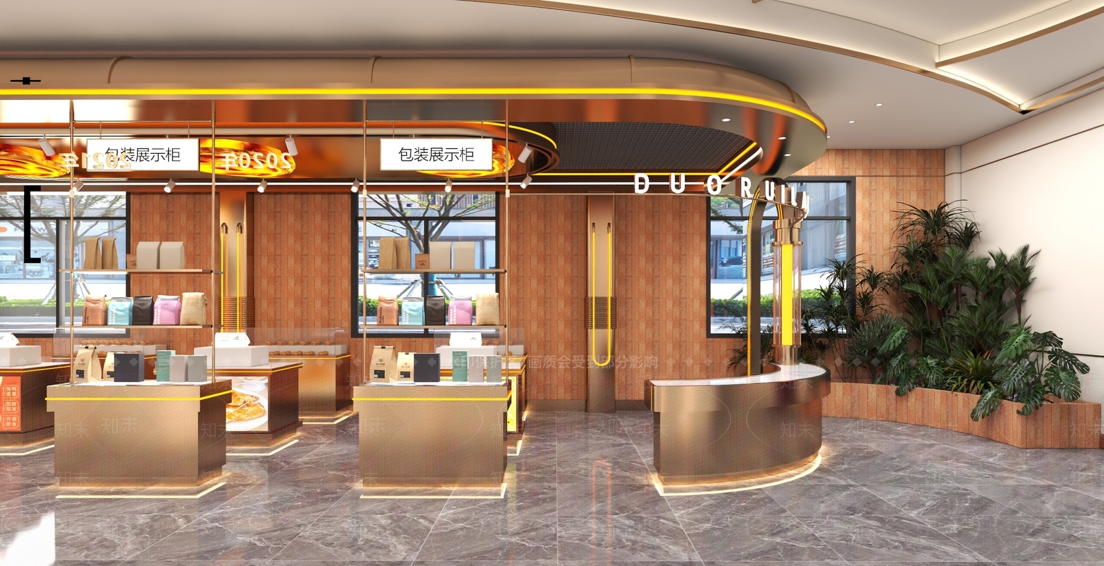 现代轻奢甜品面包店3D模型下载【ID:1204748839】