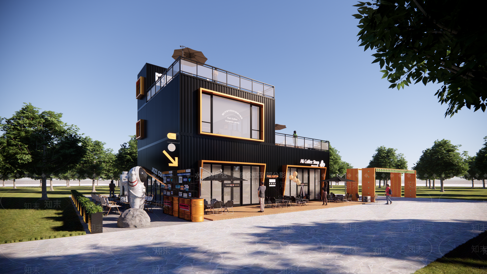 现代餐饮建筑SU模型下载【ID:1204752311】