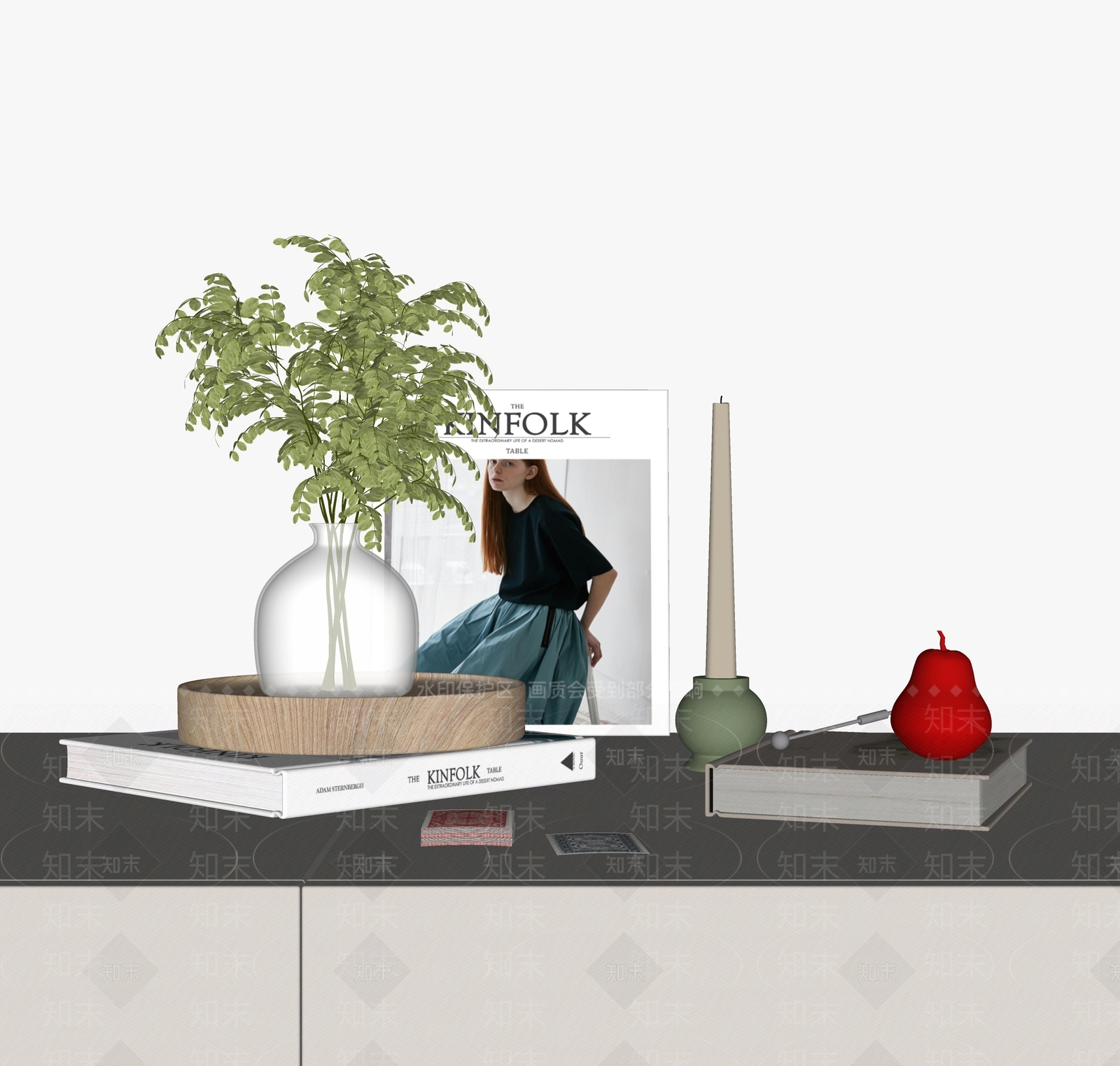 现代奶油摆件组合SU模型下载【ID:1204758442】