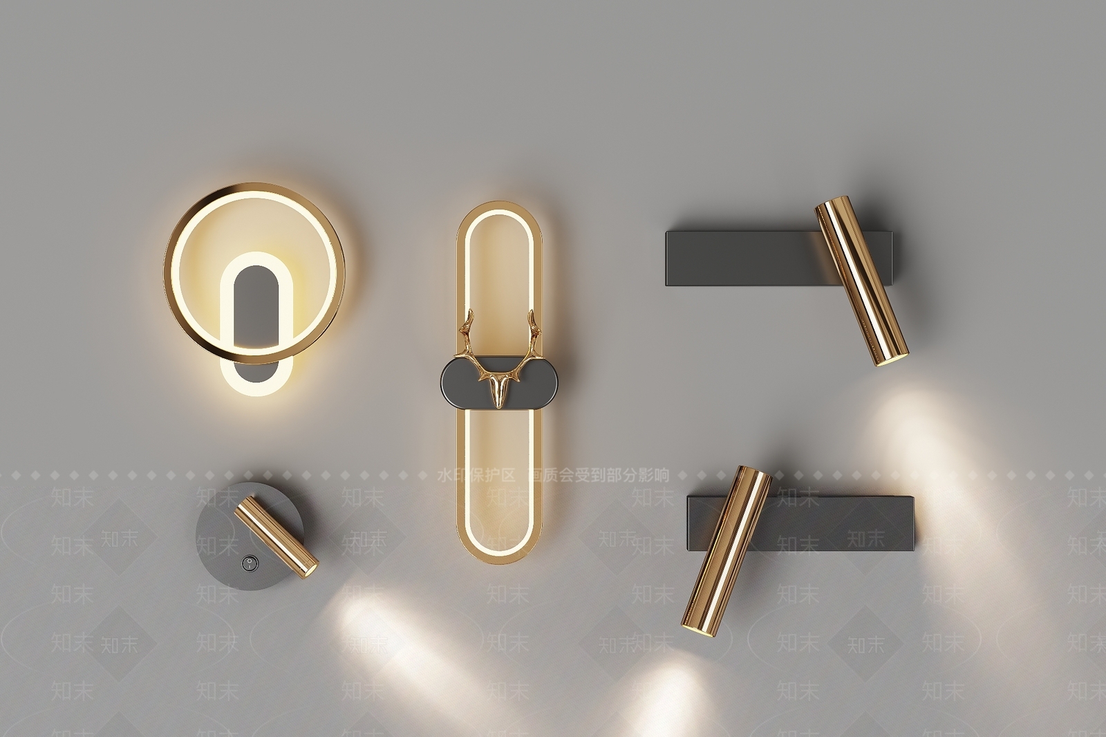 现代简约灯具组合3D模型下载【ID:1204759457】