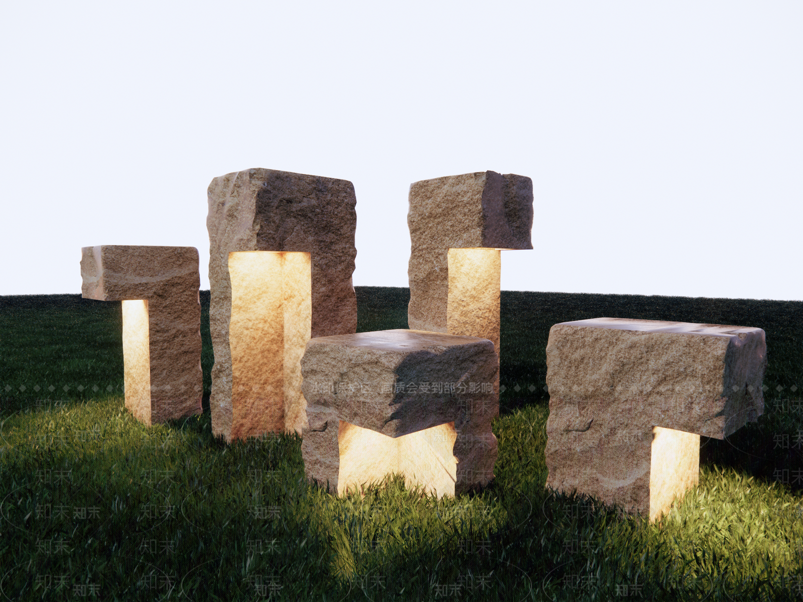 新中式现代景观灯SU模型下载【ID:1204761893】