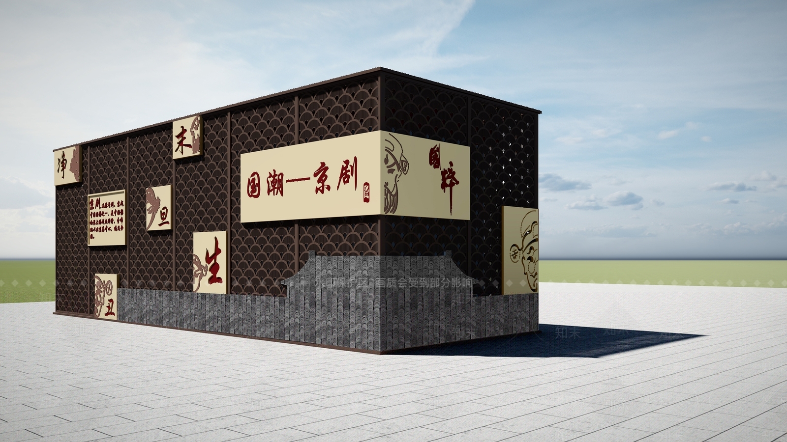 新中式中式其他景观小品SU模型下载【ID:1204762469】