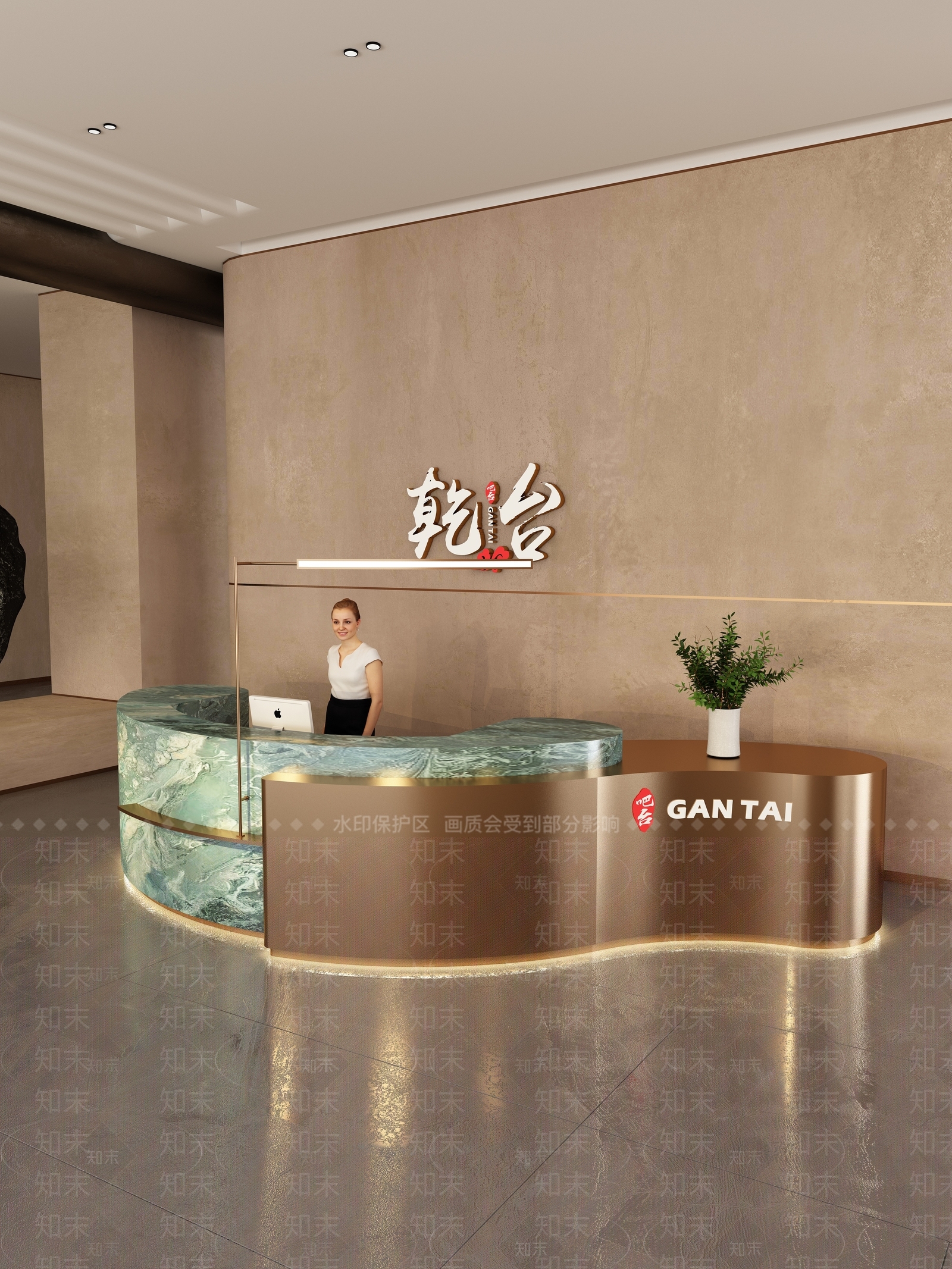 新中式现代吧台3D模型下载【ID:1204763381】