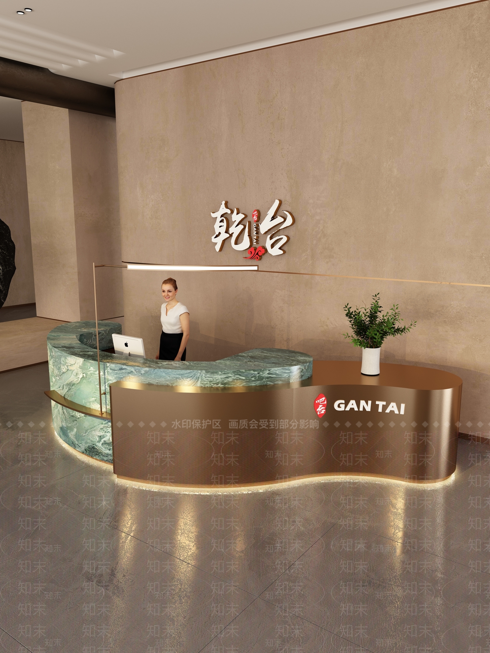 新中式现代吧台3D模型下载【ID:1204763381】
