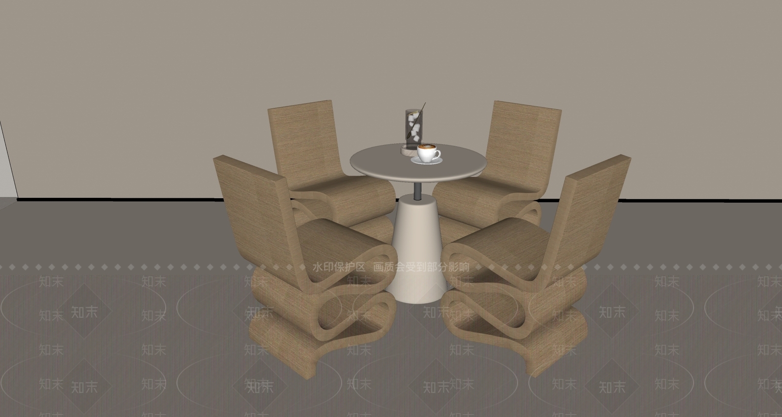 现代休闲桌椅SU模型下载【ID:1204764087】