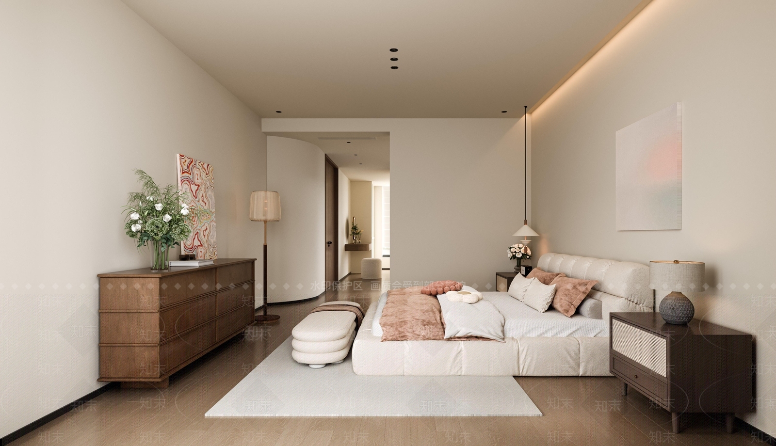 软包双人床双人床3D模型下载【ID:1227551641】