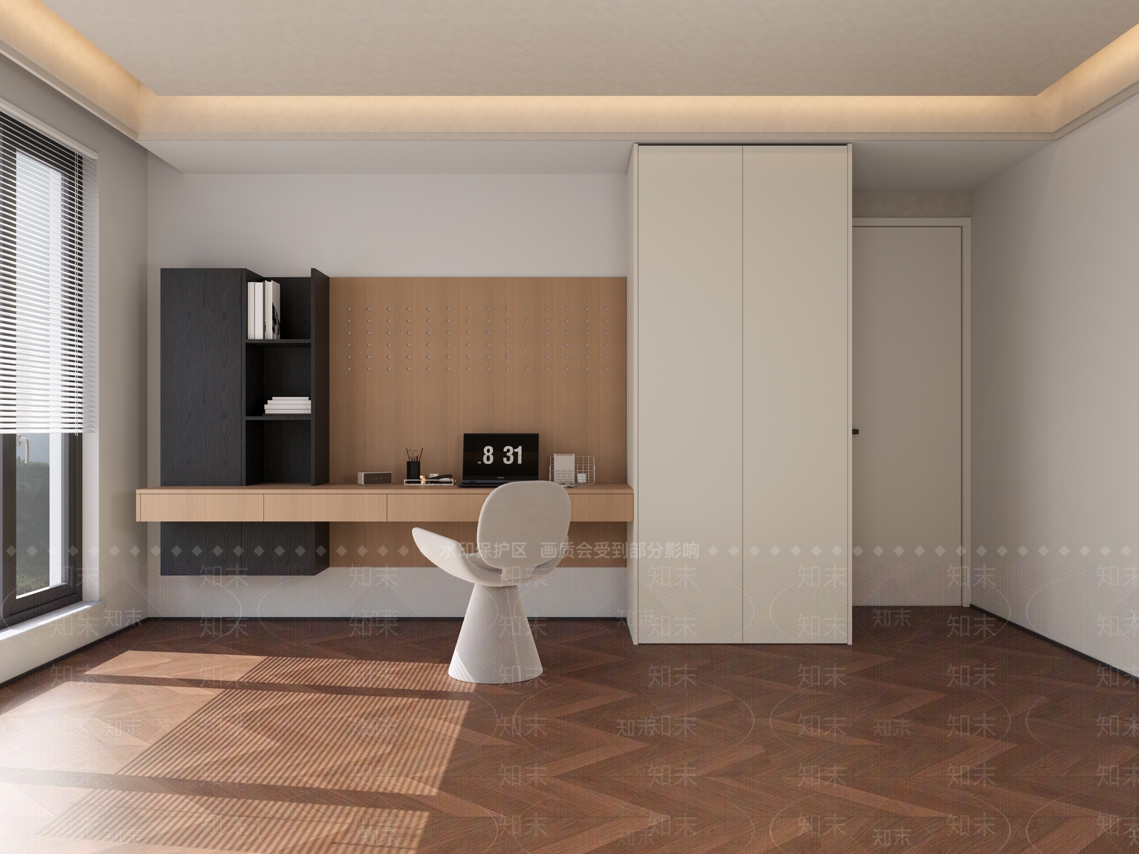现代极简书房3D模型下载【ID:1204770526】