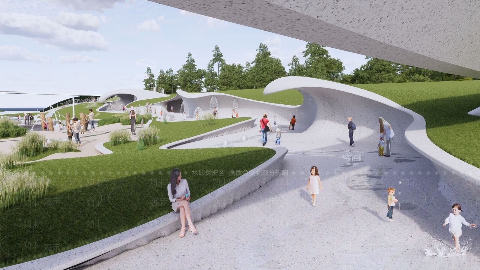 现代景观公园SU模型下载【ID:1204887239】