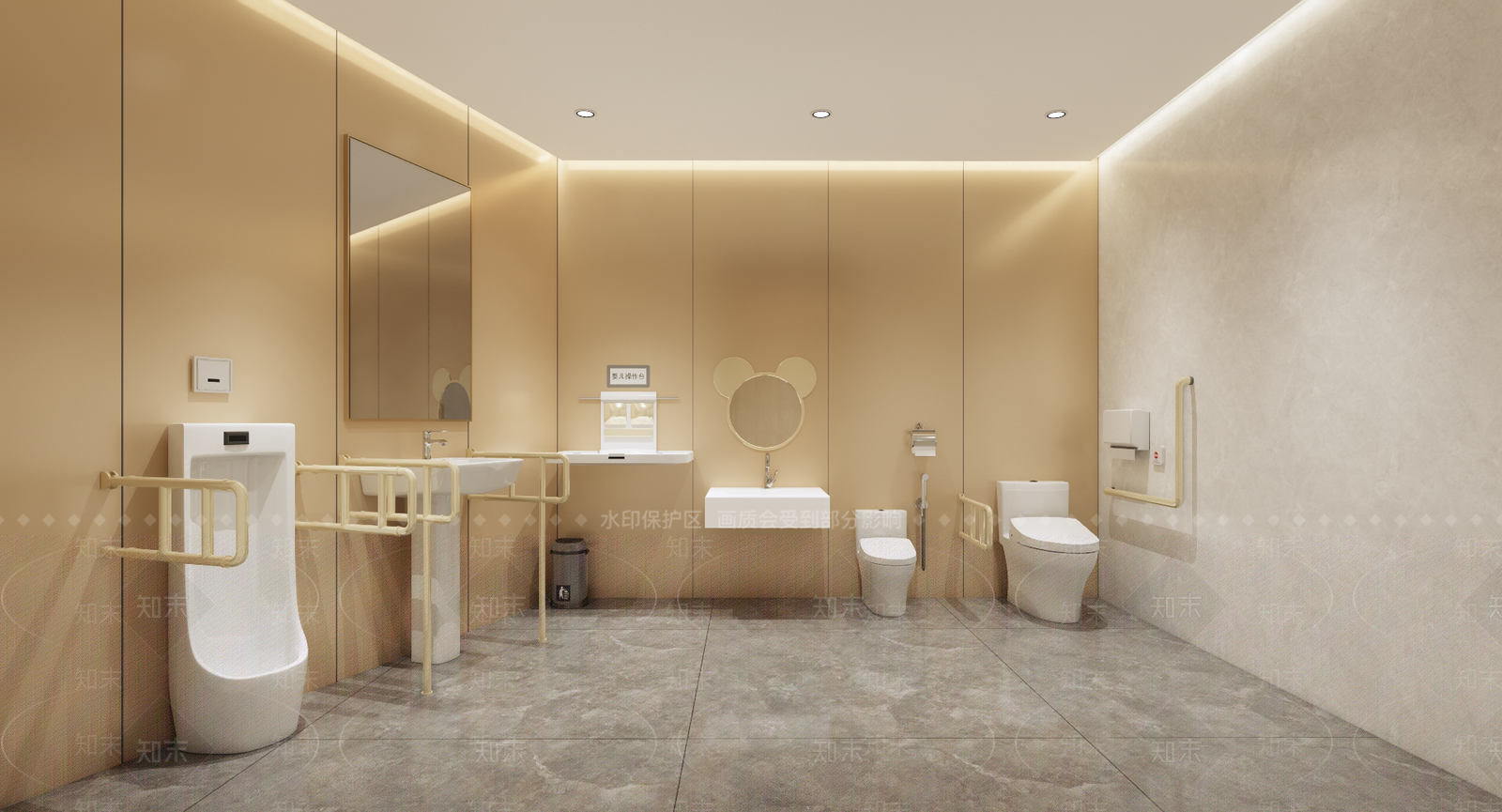 现代简约公共卫生间SU模型下载【ID:1204778773】