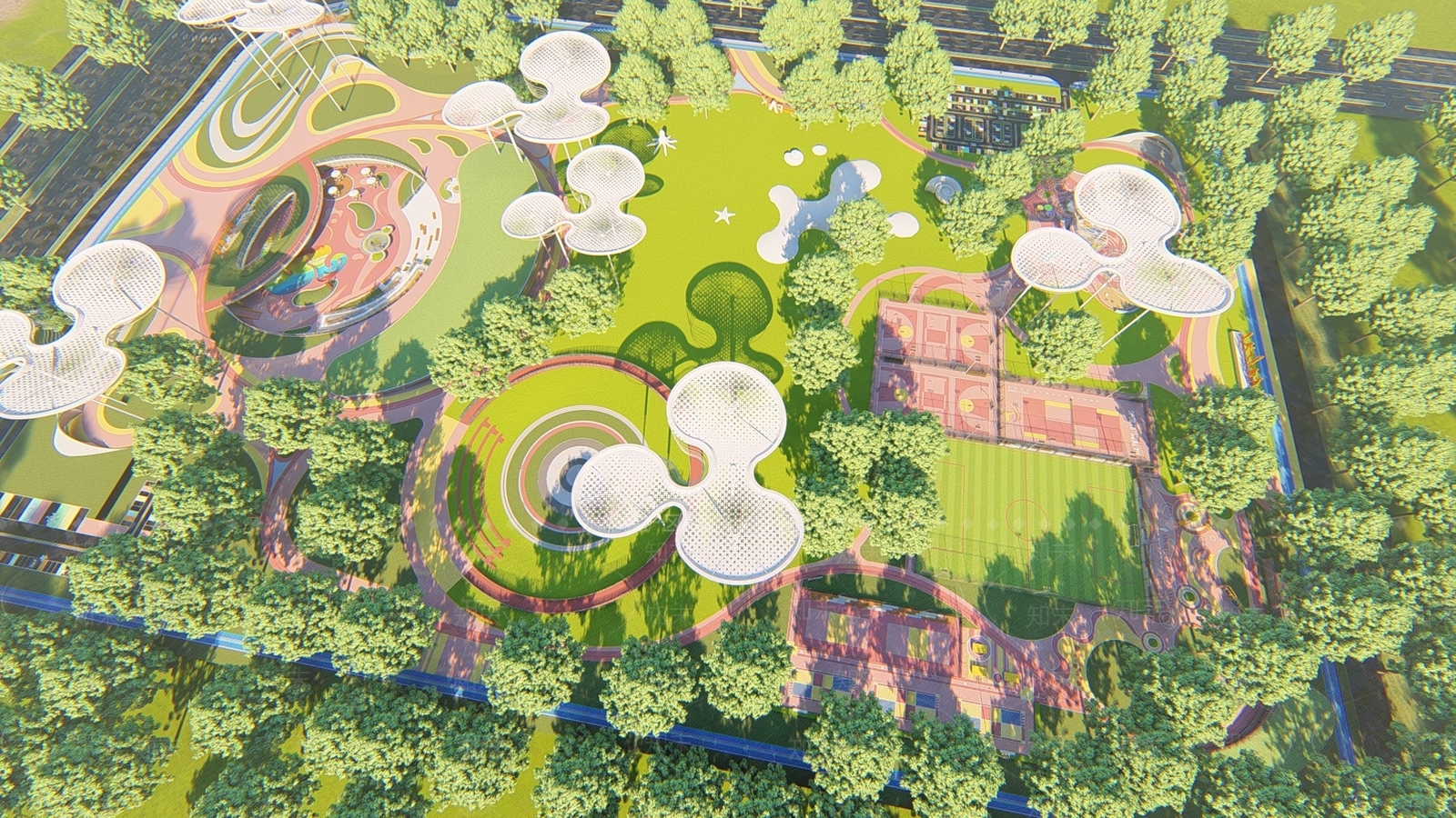 现代新中式景观公园SU模型下载【ID:1204779923】