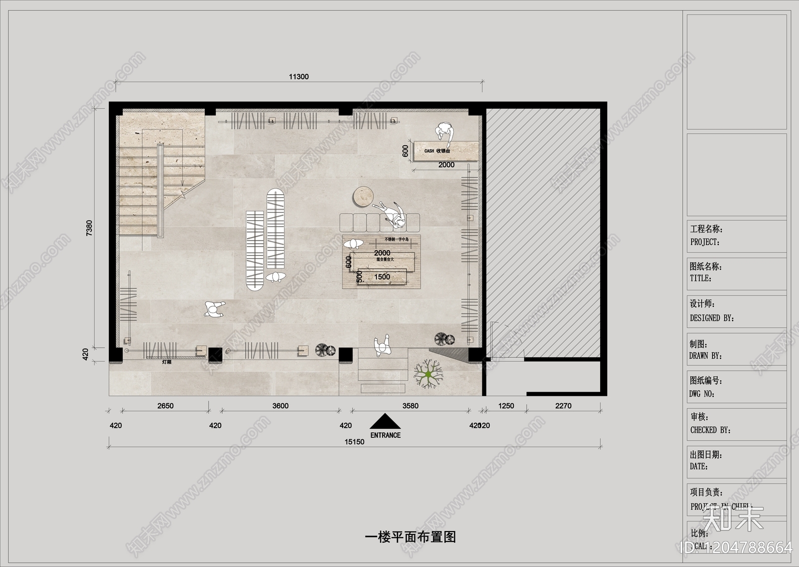现代中古服装店cad施工图下载【ID:1204788664】