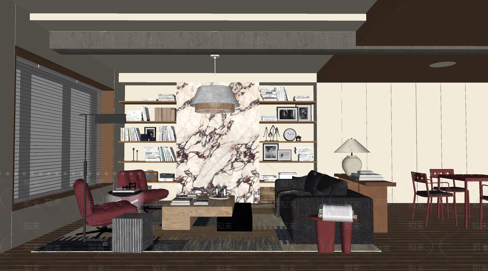 现代家居客厅SU模型下载【ID:1204790410】