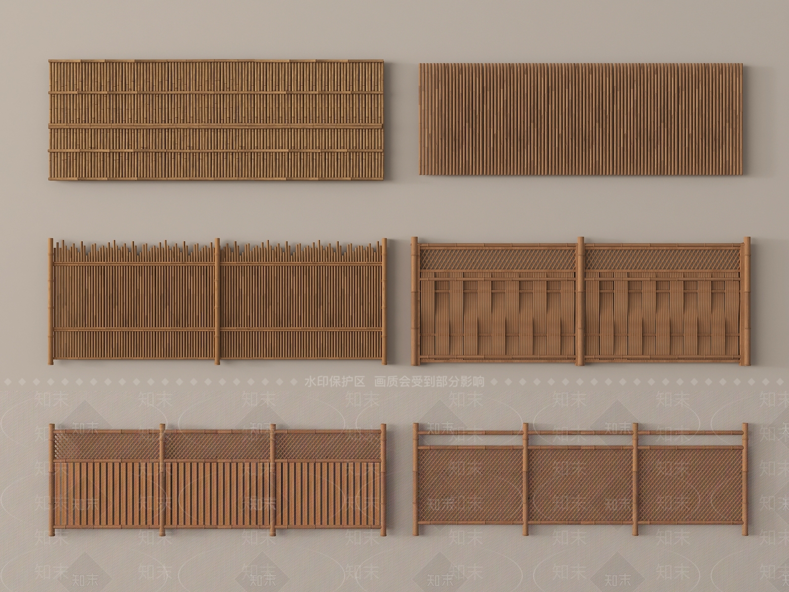 新中式栅栏SU模型下载【ID:1204795447】