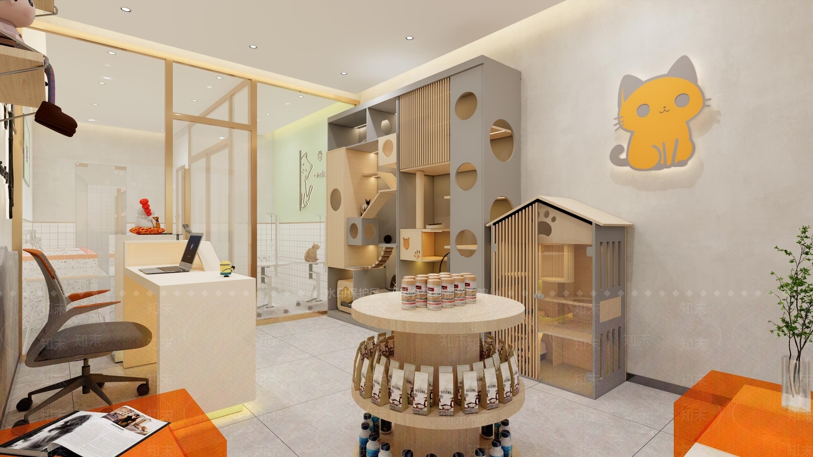 现代宠物店SU模型下载【ID:1204795893】