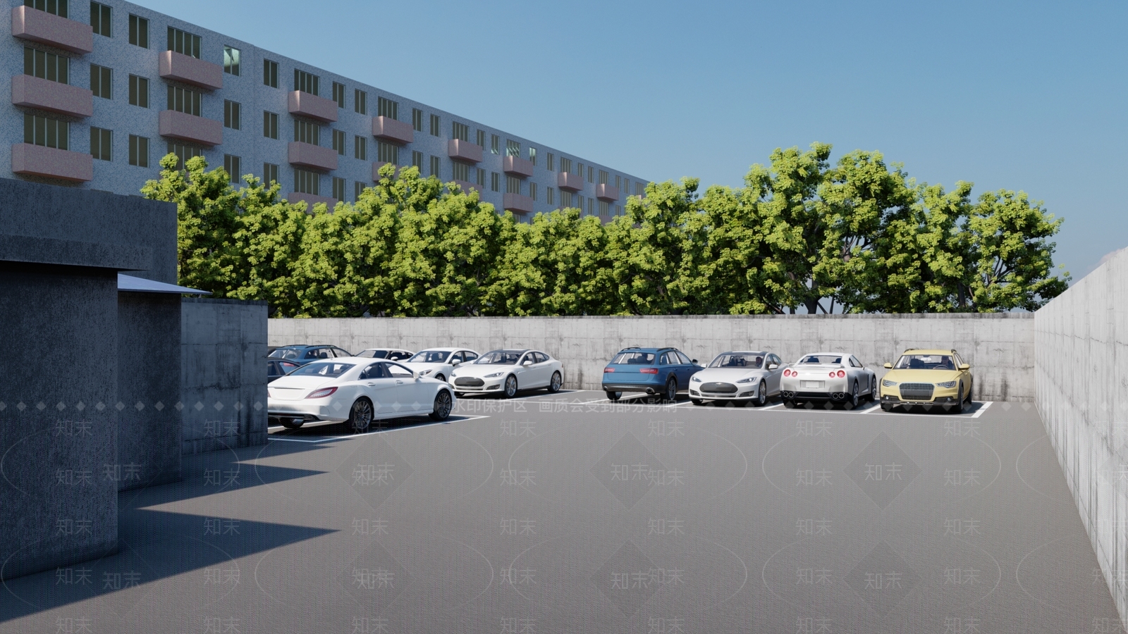 现代小区景观SU模型下载【ID:1204847095】