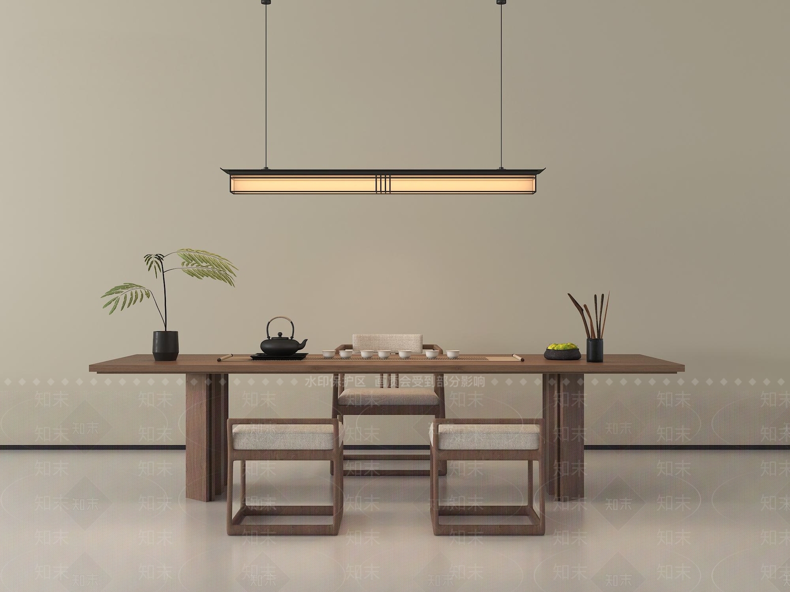 新中式茶室3D模型下载【ID:1204797167】