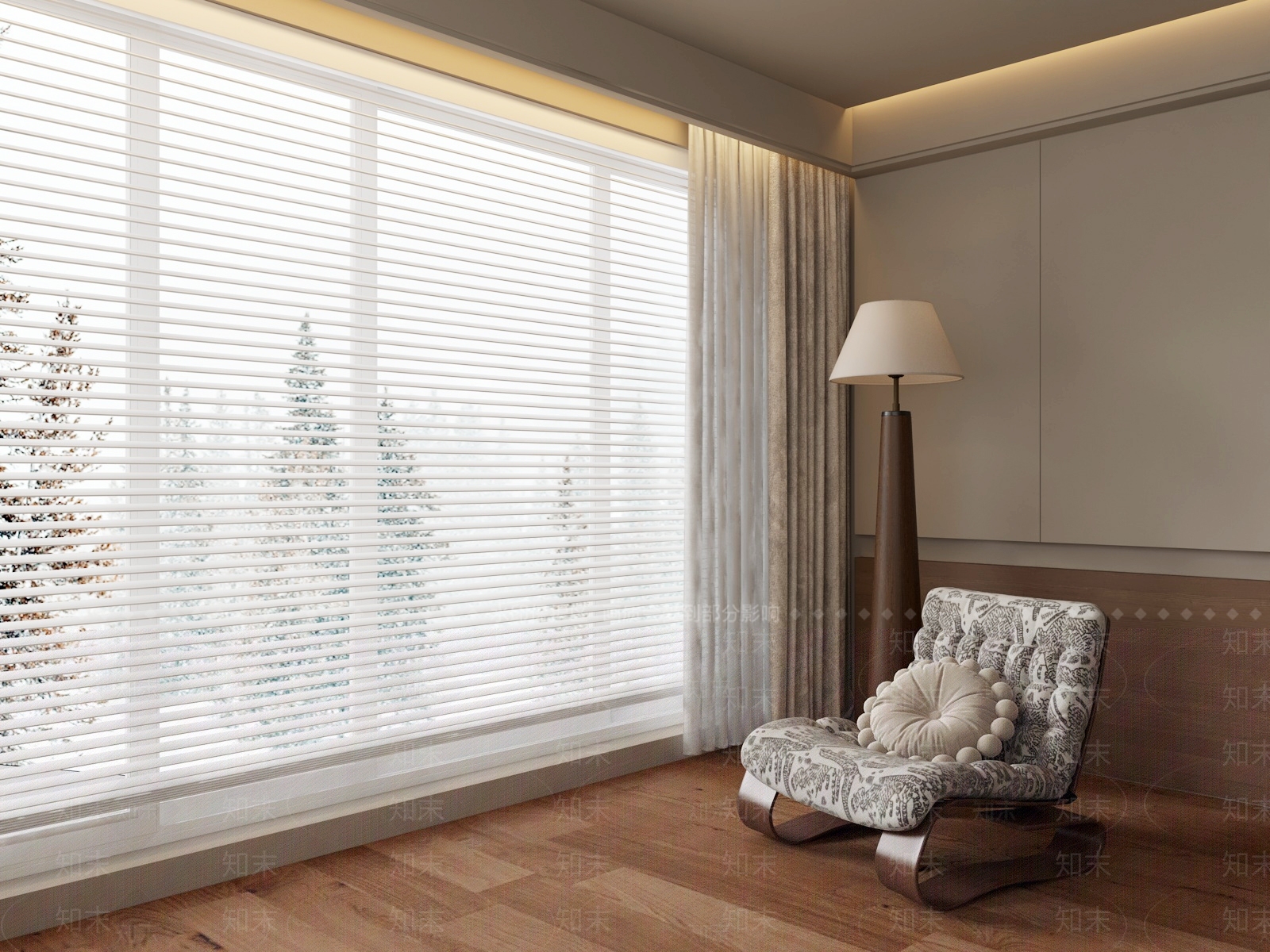 现代百叶帘3D模型下载【ID:1204798760】