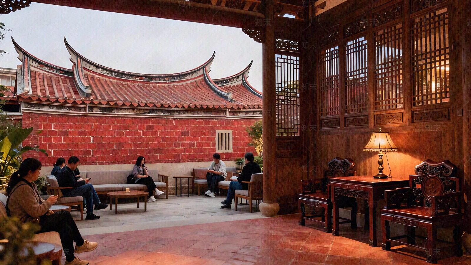 中式复古客厅贴图下载【ID:1204802400】