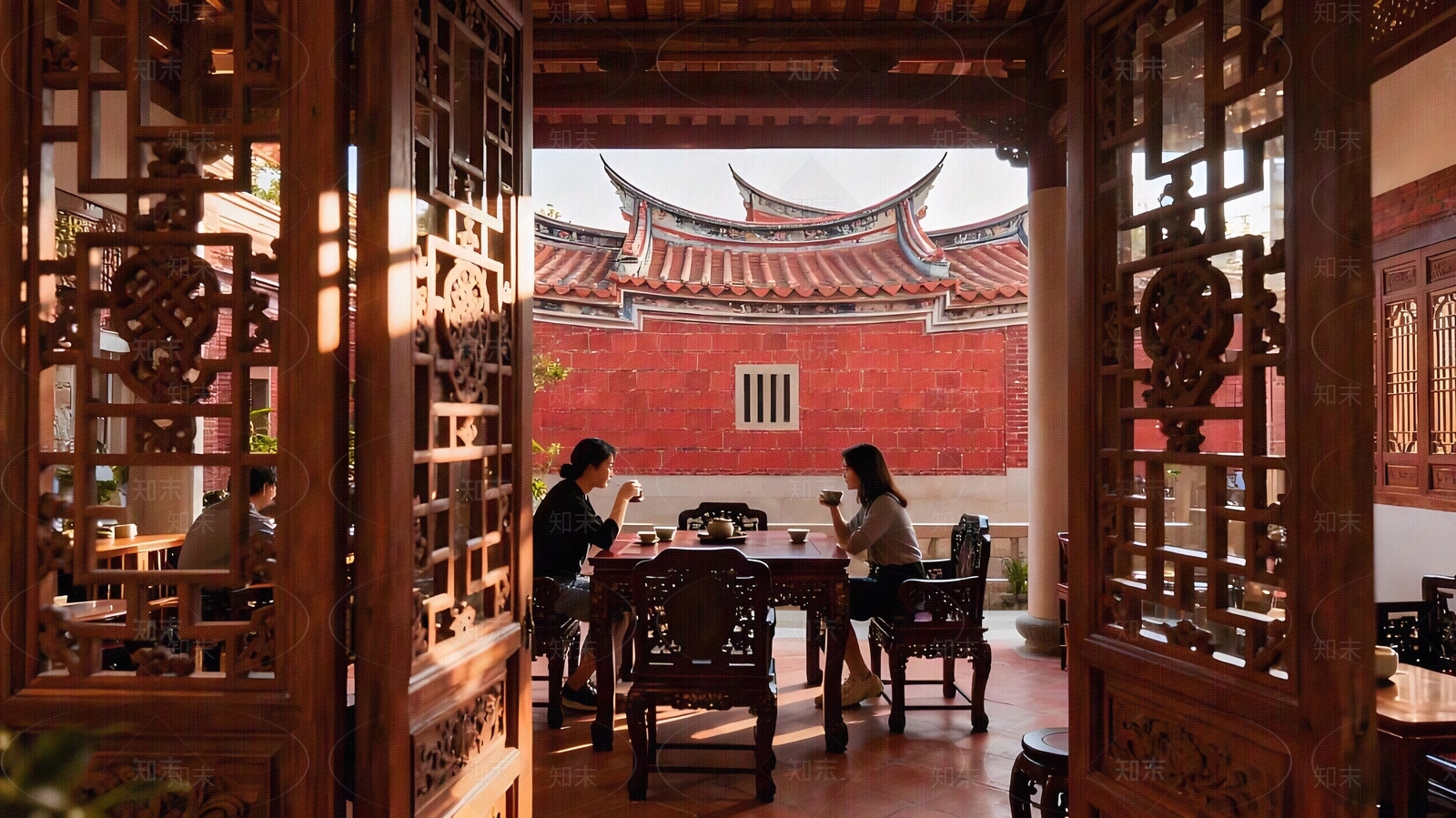 中式复古客厅贴图下载【ID:1204802425】