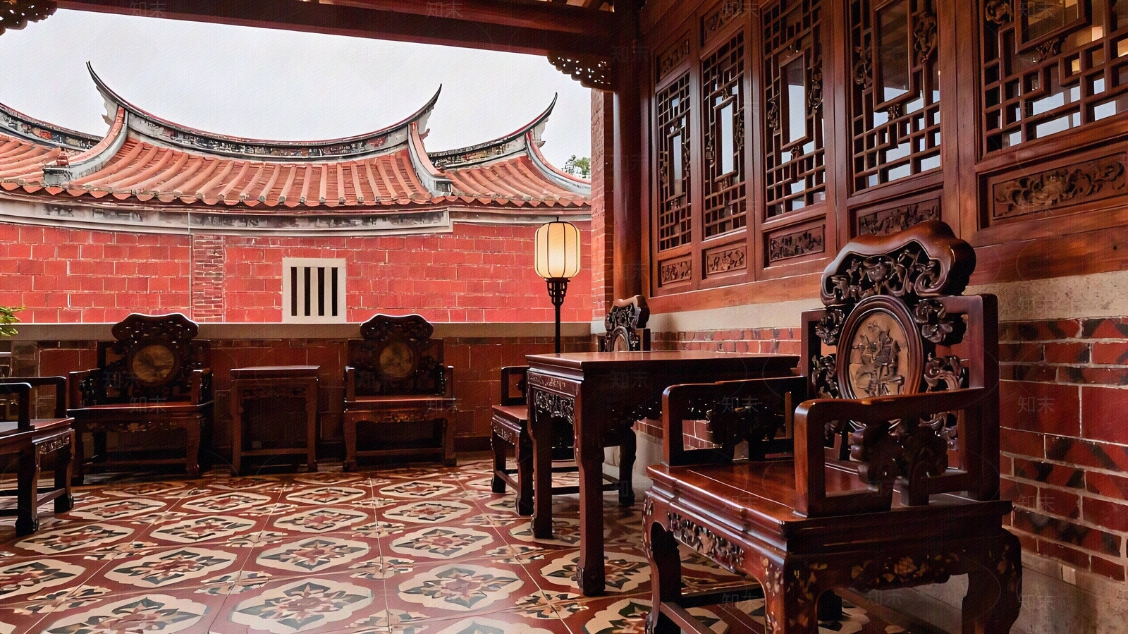 中式复古客厅贴图下载【ID:1204803012】