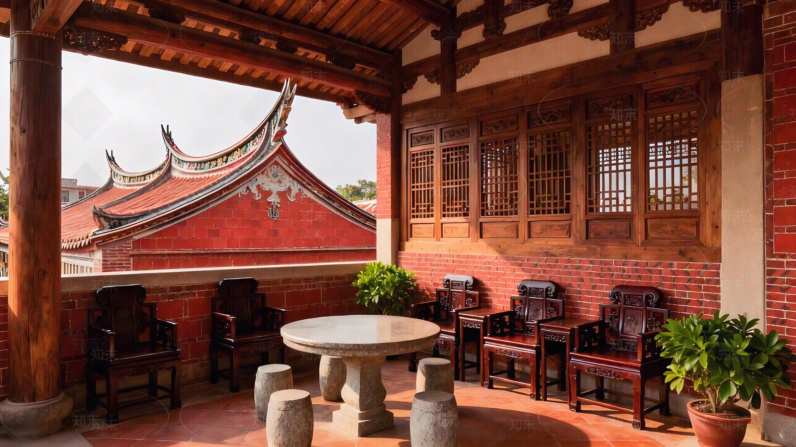 中式复古客厅贴图下载【ID:1204803016】