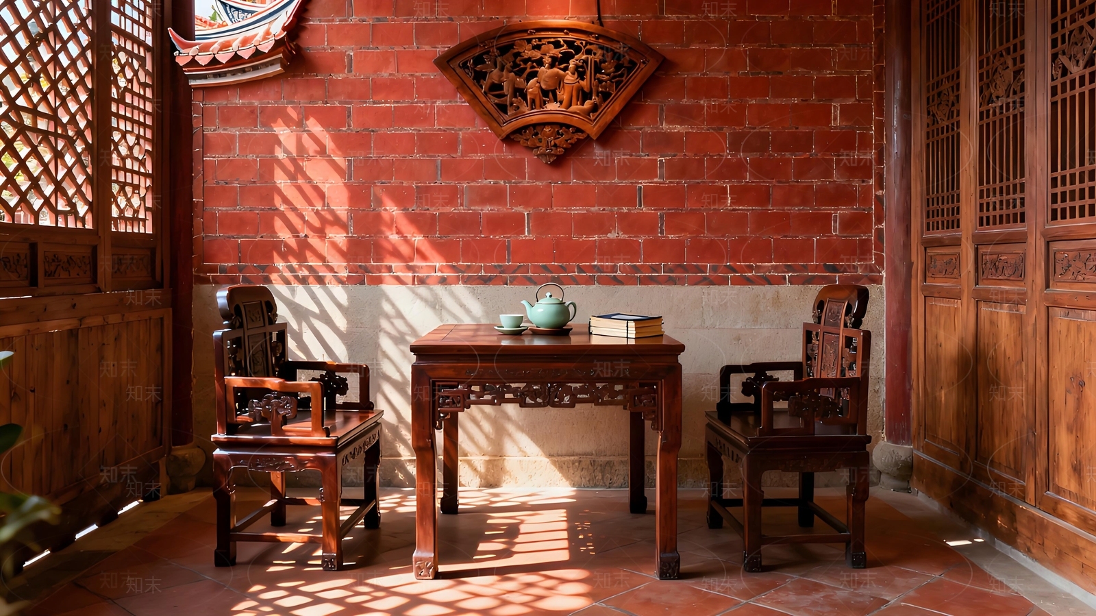 中式复古客厅贴图下载【ID:1204803110】