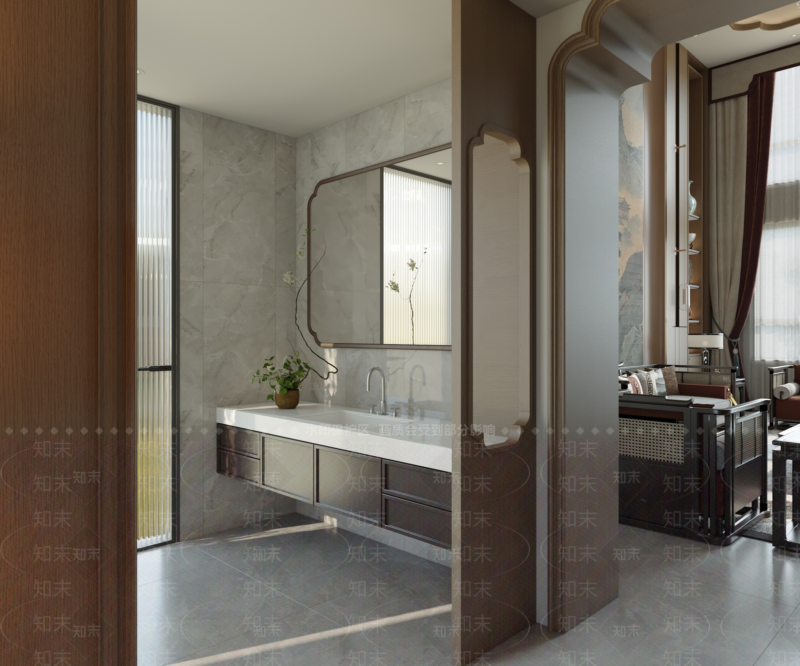 新中式中式卫生间3D模型下载【ID:1204812407】