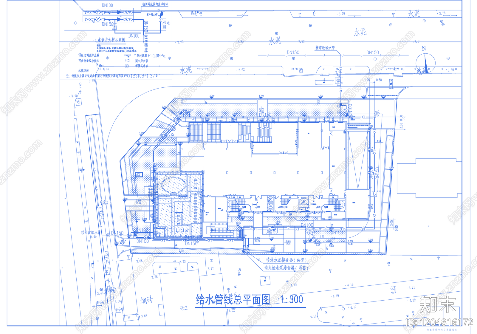 消防给水系统cad施工图下载【ID:1204816172】
