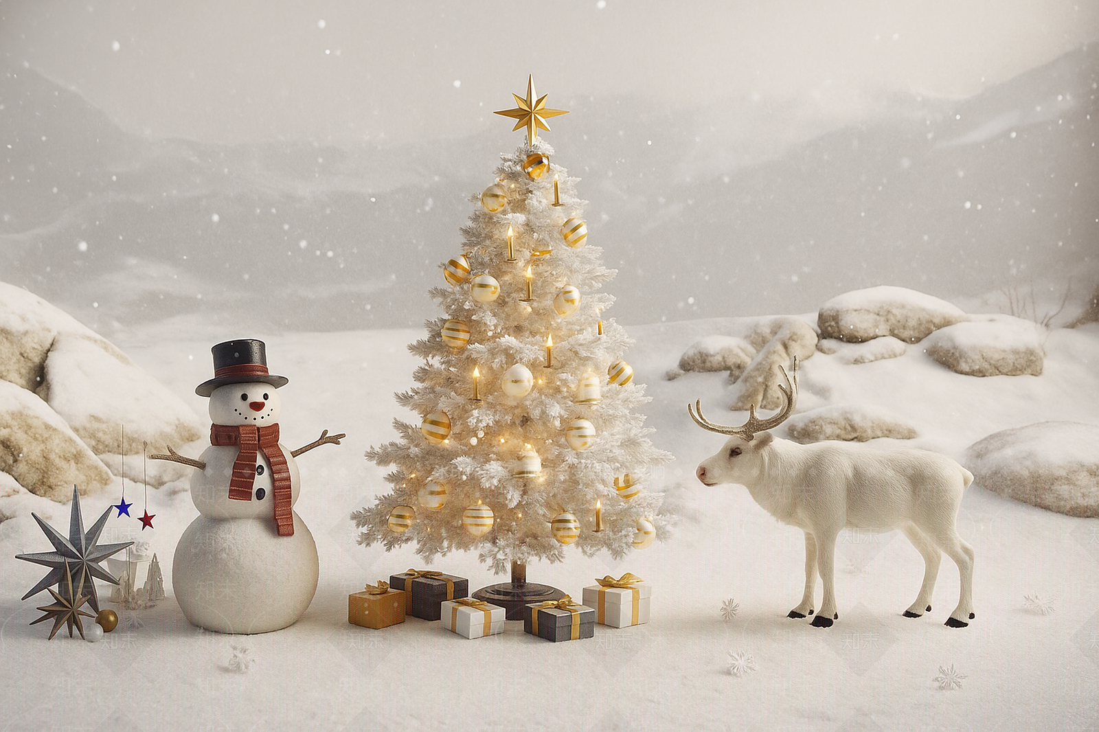 现代圣诞树SU模型下载【ID:1204816708】