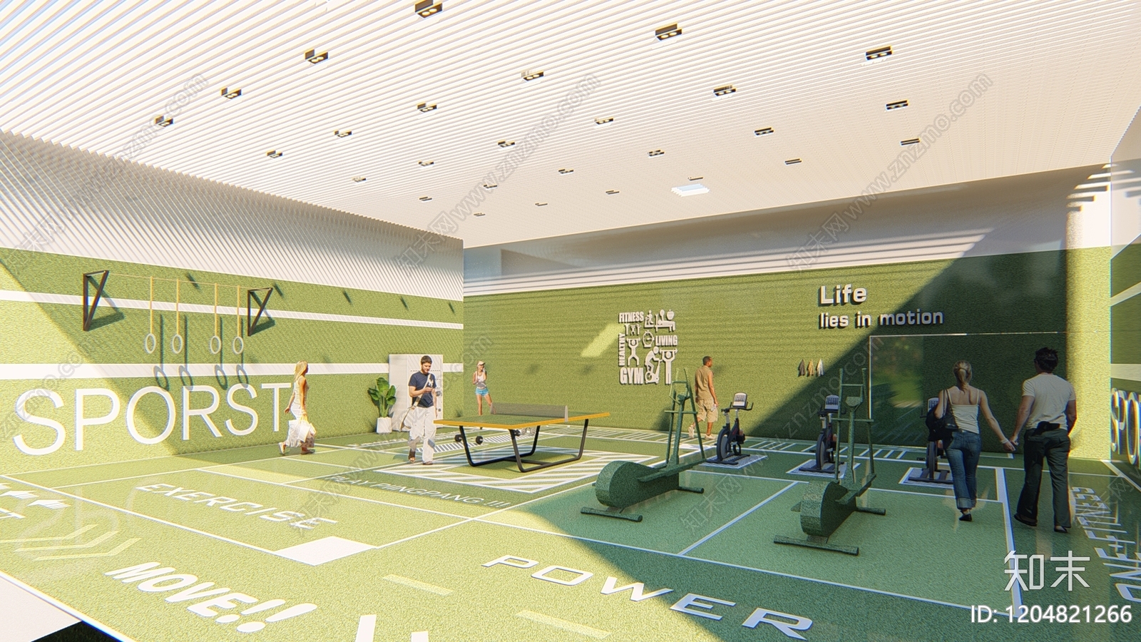 现代新中式小区景观SU模型下载【ID:1204821266】