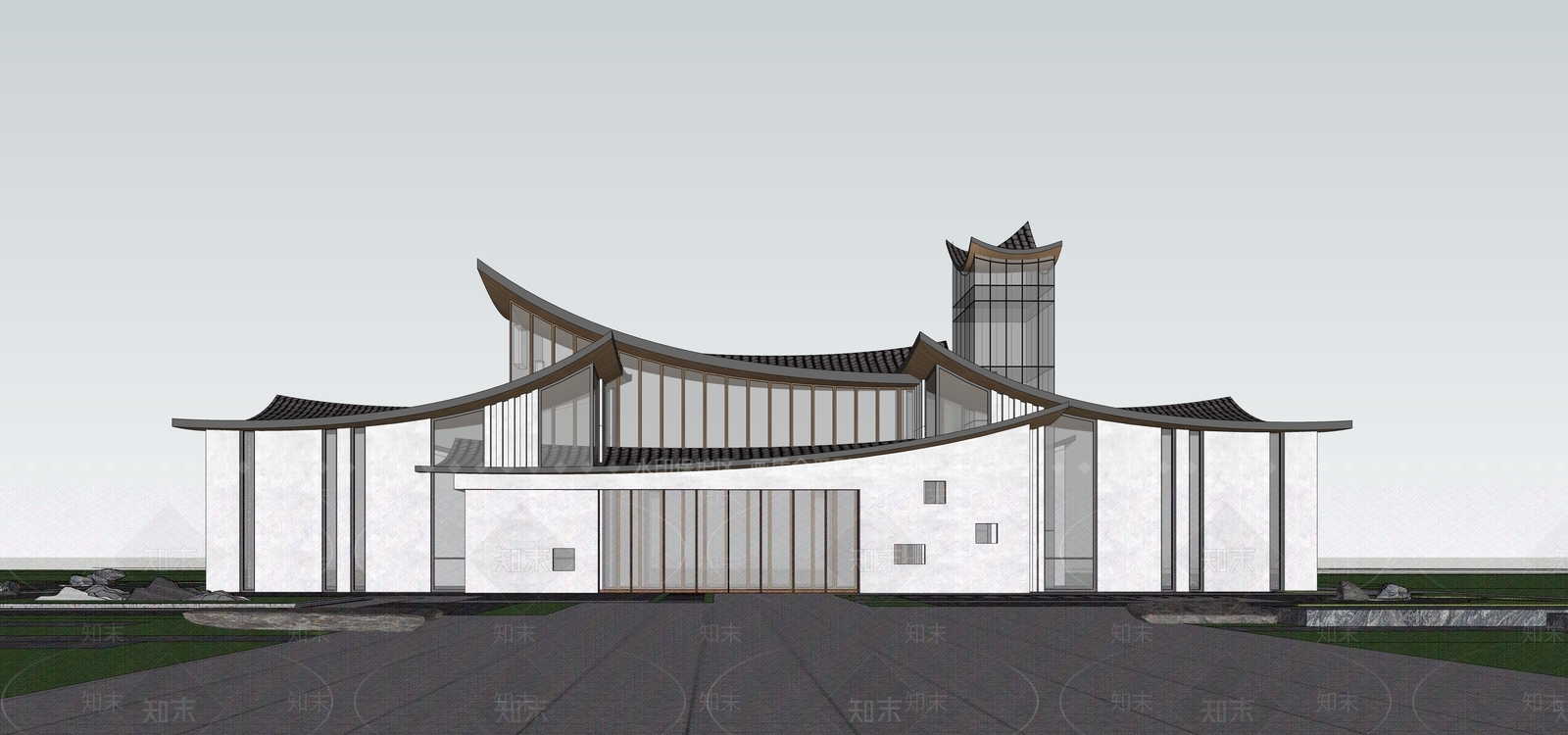 新中式其他公共建筑SU模型下载【ID:1204821105】