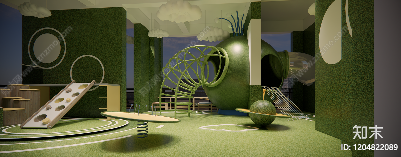 现代新中式小区景观SU模型下载【ID:1204822089】