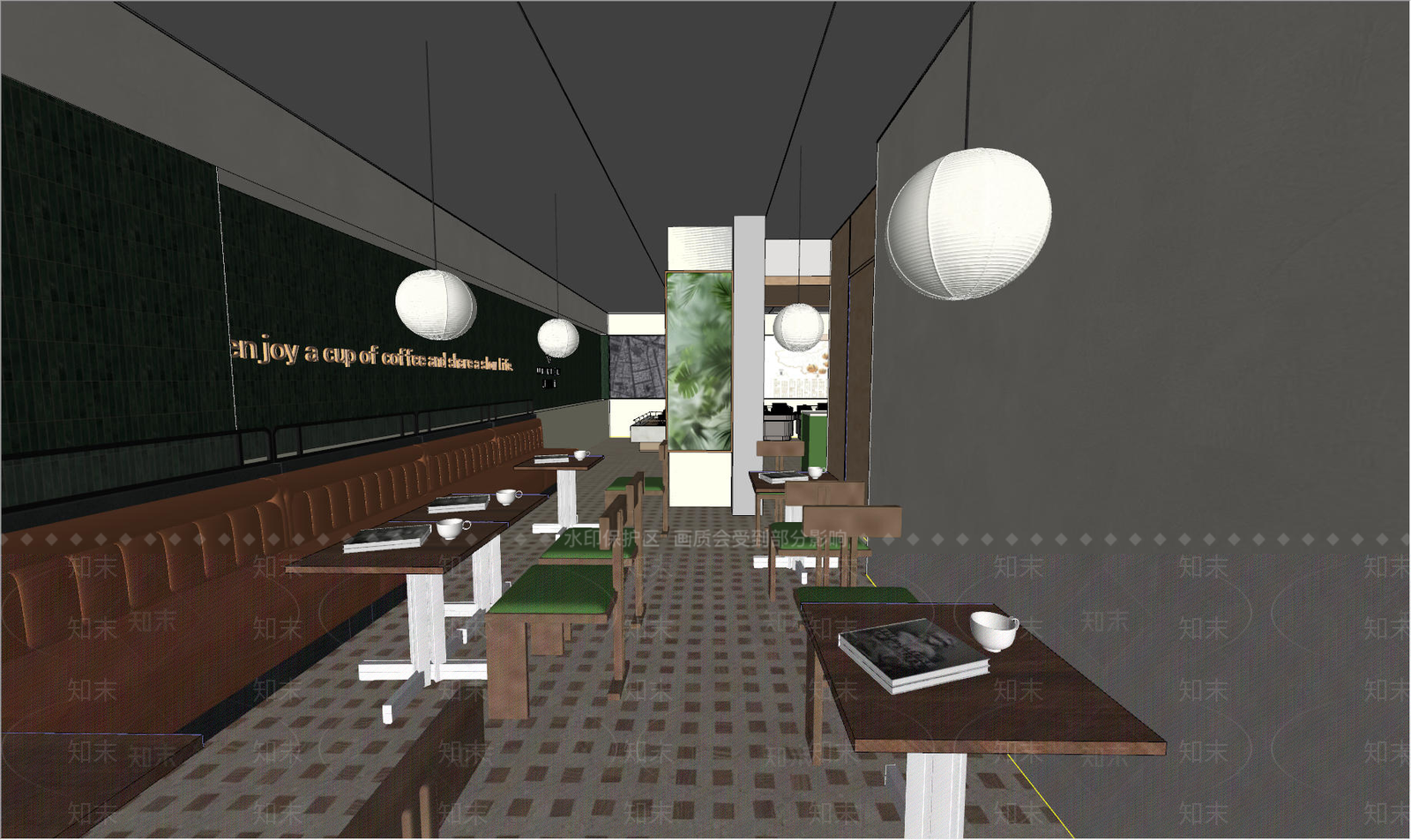 现代美式奶茶店SU模型下载【ID:1204823926】